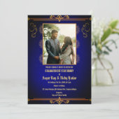 インドのヒンズー教婚約式カップルの写真 招待状 (スタンド正面)