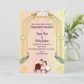 インドのヒンズー教婚約式 ペコック 招待状 (スタンド正面)