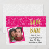 インドのヒンズー教式結婚写真 Save the Date セーブザデート (正面/裏面)