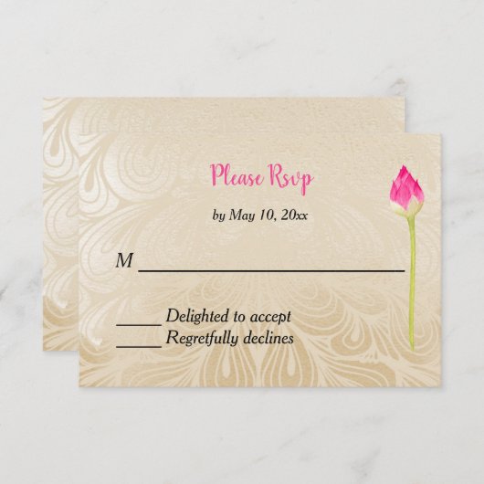 インドのヒンズー教式結婚式 出席確認 出欠カード (正面/裏面)