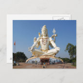 インドのビジャプルにあるハガキのシヴァ像 ポストカード (正面/裏面)