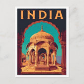 インドのビンテージアート旅行 ポストカード (正面)