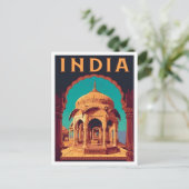 インドのビンテージアート旅行 ポストカード (スタンド正面)