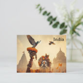 インドのビンテージツーリズム旅行を追加 ポストカード (スタンド正面)
