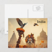 インドのビンテージツーリズム旅行を追加 ポストカード (正面/裏面)