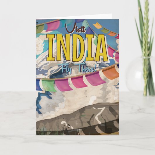 インドのビンテージ旅行ポスター シーズンカード (正面)