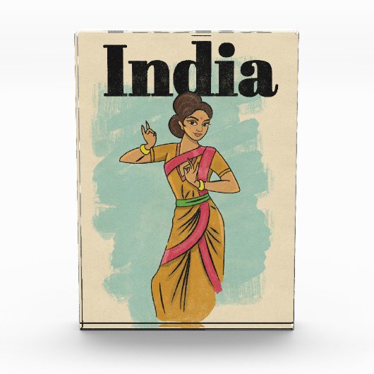 インドのビンテージ旅行ポスター フォトブロック (正面)
