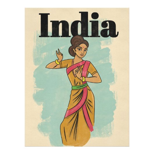 インドのビンテージ旅行ポスター フォトプリント            (正面)
