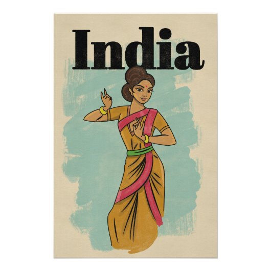 インドのビンテージ旅行ポスター ポスター (正面)