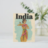 インドのビンテージ旅行ポスター ポストカード (スタンド正面)