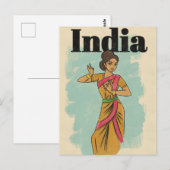 インドのビンテージ旅行ポスター ポストカード (正面/裏面)