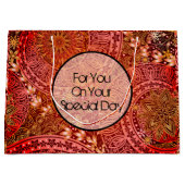 インドのプリントのギフトバッグ ラージペーパーバッグ (正面)