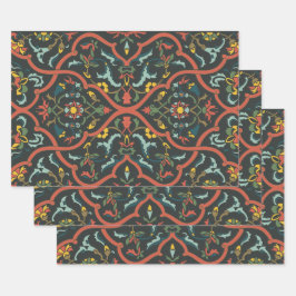 インドのプリントパターン ラッピングペーパーシート