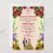 インドのプレウェディング サンギート セレモニー 招待状 (正面)