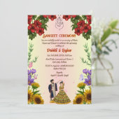 インドのプレウェディング サンギート セレモニー 招待状 (スタンド正面)