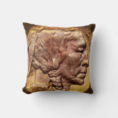 インドのヘッドニッケル硬貨のヴィンテージの西部のスタイルの芸術 クッション (正面)