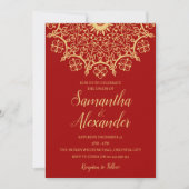 インドのヘナ結婚式 招待状 (正面)