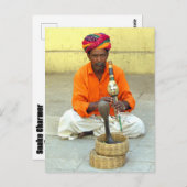 インドのヘビの魅力 ポストカード (正面/裏面)