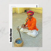 インドのヘビの魅力 ポストカード (正面/裏面)