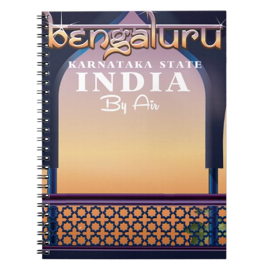 インドのベンガルール旅行ポスター ノートブック (正面)