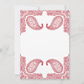 インドのペイズリー結婚式招待状 招待状 (裏面)
