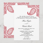 インドのペイズリー結婚式招待状 招待状 (正面/裏面)