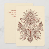 インドのペイズリー 招待状 (正面/裏面)