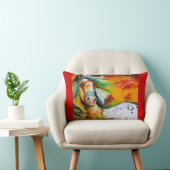 インドのペンキ ランバークッション (椅子)