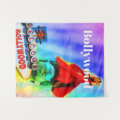 インドのボリウッドをテーマにしたカラフルなパーティー タペストリー (正面(横))