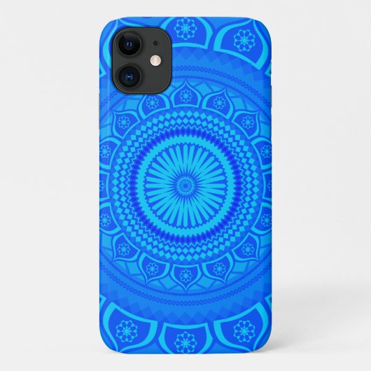インドのマンダラ ブルー Case-Mate iPhoneケース (裏面)