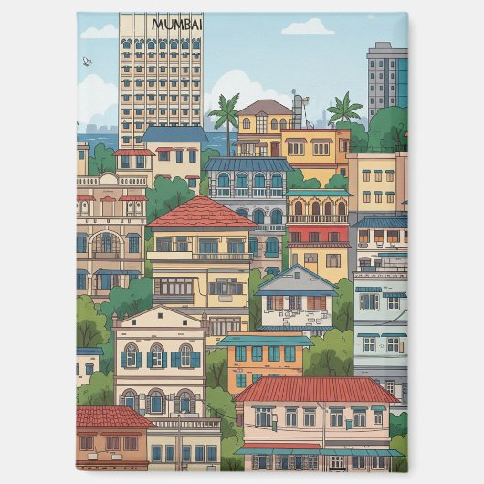 インドのムンバイ旅行 マグネット (正面)