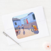 インドのラジャスタンでバケツを充填 スクエアシール (封筒)