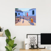 インドのラジャスタンでバケツを充填 ポスター (ホームオフィス)