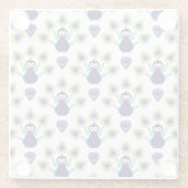 インドのレトロのエキゾチックな孔雀 ガラスコースター (裏面)