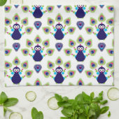 インドのレトロのエキゾチックな孔雀 キッチンタオル (折り畳み)