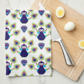 インドのレトロのエキゾチックな孔雀 キッチンタオル (四つ折り)