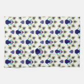 インドのレトロのエキゾチックな孔雀 キッチンタオル (横)