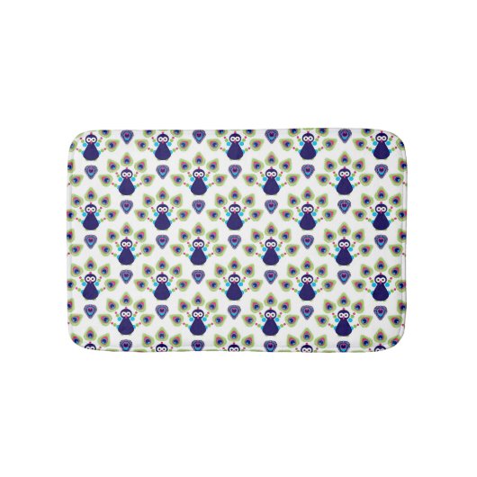 インドのレトロのエキゾチックな孔雀 バスマット (正面)