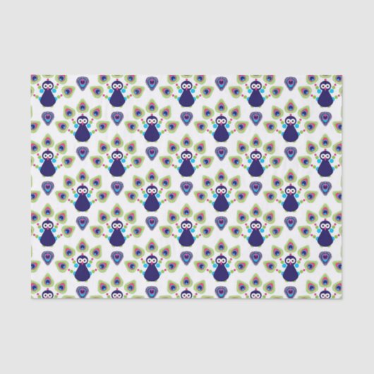 インドのレトロのエキゾチックな孔雀 薄葉紙 (正面)