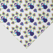 インドのレトロのエキゾチックな孔雀 薄葉紙 (詳細)