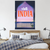 インドのヴィンテージ旅行の印刷物 キャンバスプリント (インサイチュ (寝室))