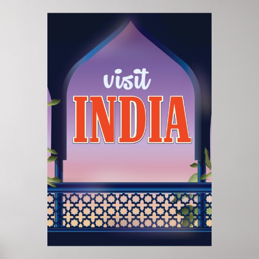 インドのヴィンテージ旅行の印刷 ポスター (正面)