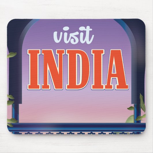 インドのヴィンテージ旅行の印刷 マウスパッド (正面)