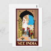 インドのヴィンテージ旅行ポスターの復元を参照 ポストカード (正面/裏面)