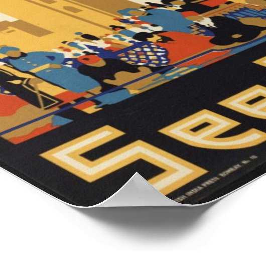 インドのヴィンテージ旅行ポスター ポスター (角)