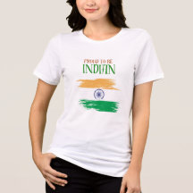 インドの三色旗の女性用Tシャツで誇りを表現