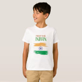 インドの三色旗を誇りに思う子供用Tシャツ |  Tシャツ (正面フル)