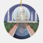 インドの世界アイコンロゴ旅行ポスター セラミックオーナメント (裏面)