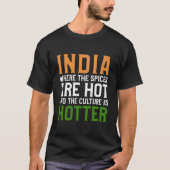 インドの休暇のためのインド旅行者とインド Tシャツ (正面)