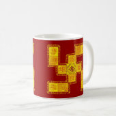 インドの伝統的なかぎ十字 コーヒーマグカップ (正面右)